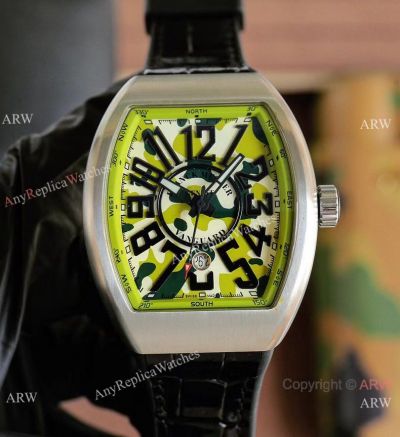 Copy Franck Muller Vanguard Yellow Camouflage Dial-Stainless Steel Watches Automatic